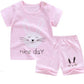Children's Suit Two-Piece Short, Boy And Girl Cartoon Short-Sleeved Suit, New Special Offer, Drop Shipping
