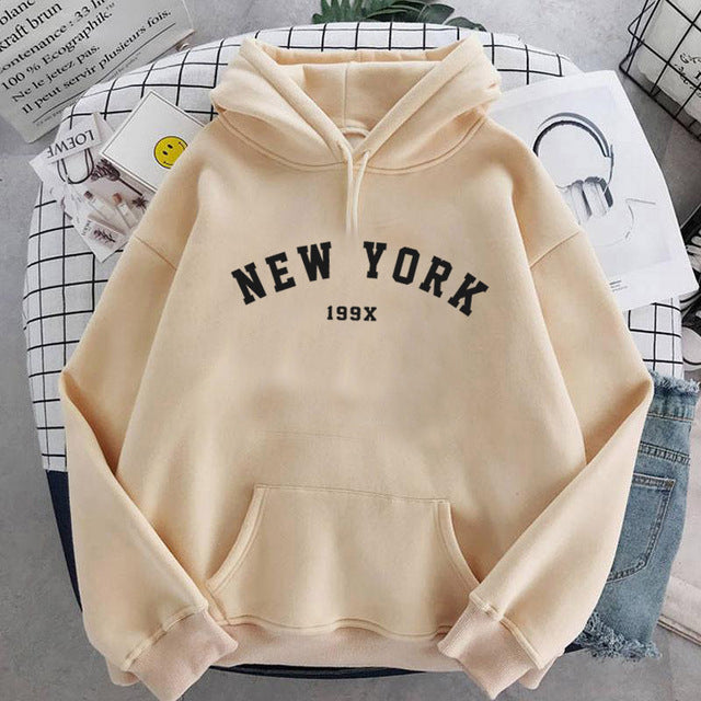 NEW Colors Sweatshirts Velvet Winter Women's NEW YORK