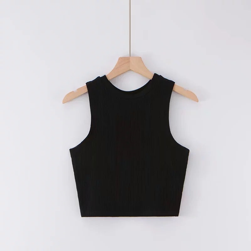 Solid Color Sleeveless Bottoming Vest Top