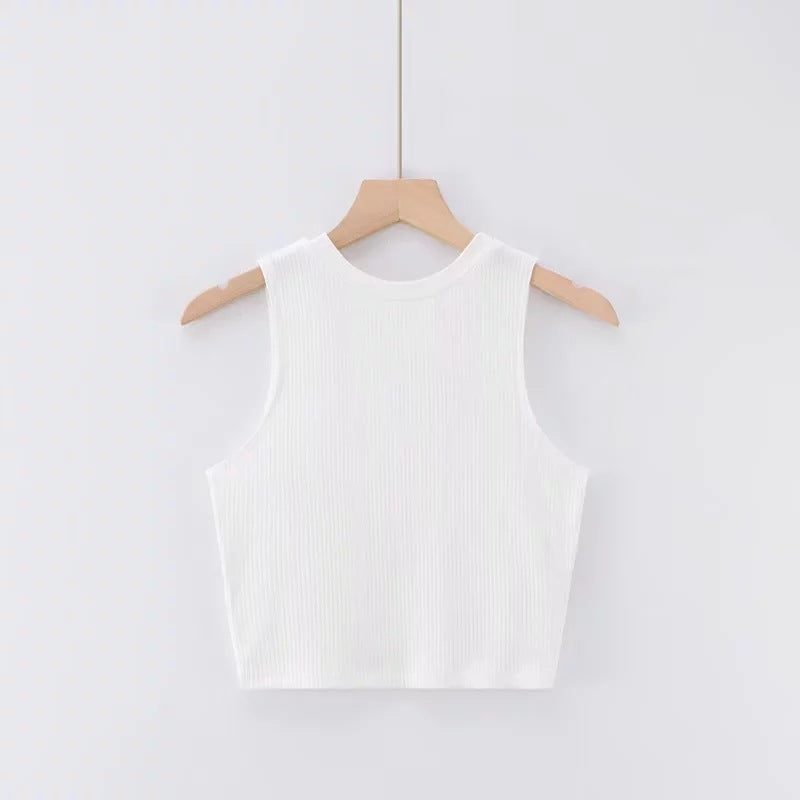 Solid Color Sleeveless Bottoming Vest Top