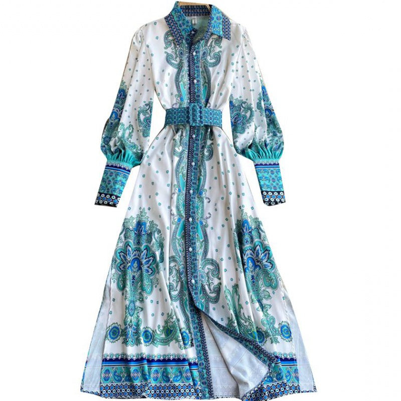 Vintage Print Long Skirt Catwalk