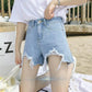 Été Nouveau Denim Taille Haute Coréen Shorts Femmes Ample Trous Chic Gland Un Mot Large Jambe Chaude Pantalon Tendance