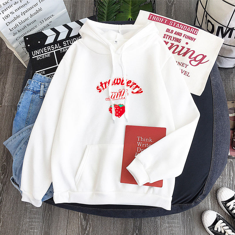 HarajukuStrawberry Milk Graphic Sweatshirt