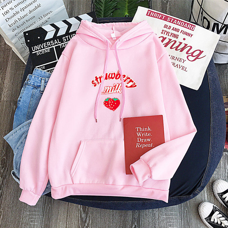 HarajukuStrawberry Milk Graphic Sweatshirt