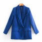 ZA Femmes Mode Bureau Porter Un Bouton Blazer Manteau Vintage Manches Longues Poches Femme Vêtements D'extérieur Chic Hauts