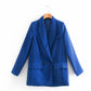 ZA Femmes Mode Bureau Porter Un Bouton Blazer Manteau Vintage Manches Longues Poches Femme Vêtements D'extérieur Chic Hauts