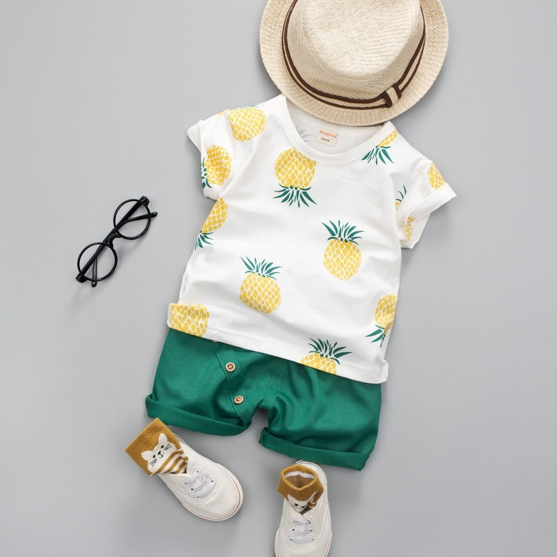 Handsome Short Sleeve Western Style Two-piece Suit
