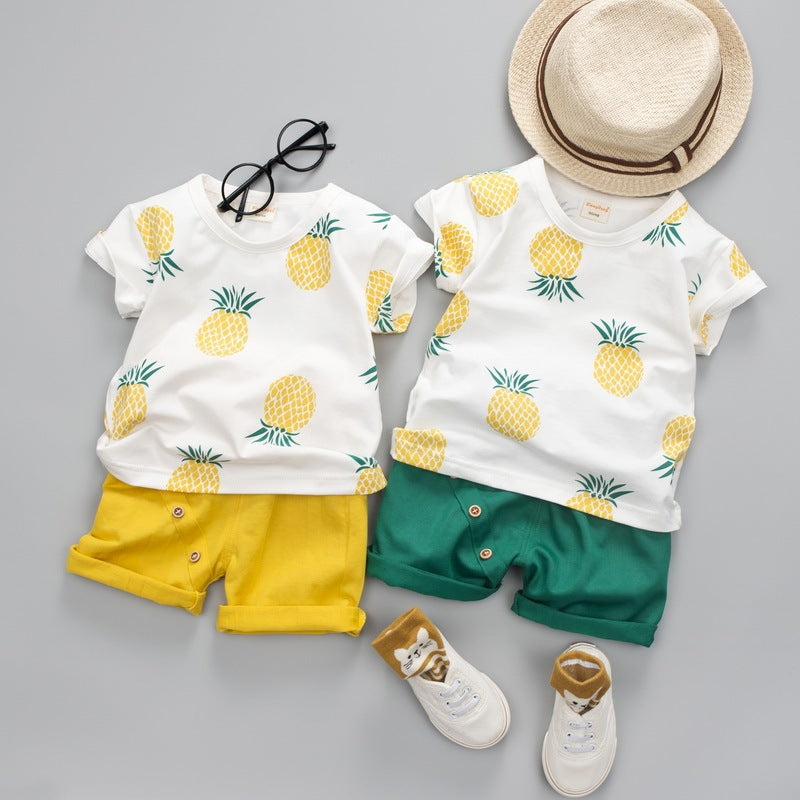 Handsome Short Sleeve Western Style Two-piece Suit
