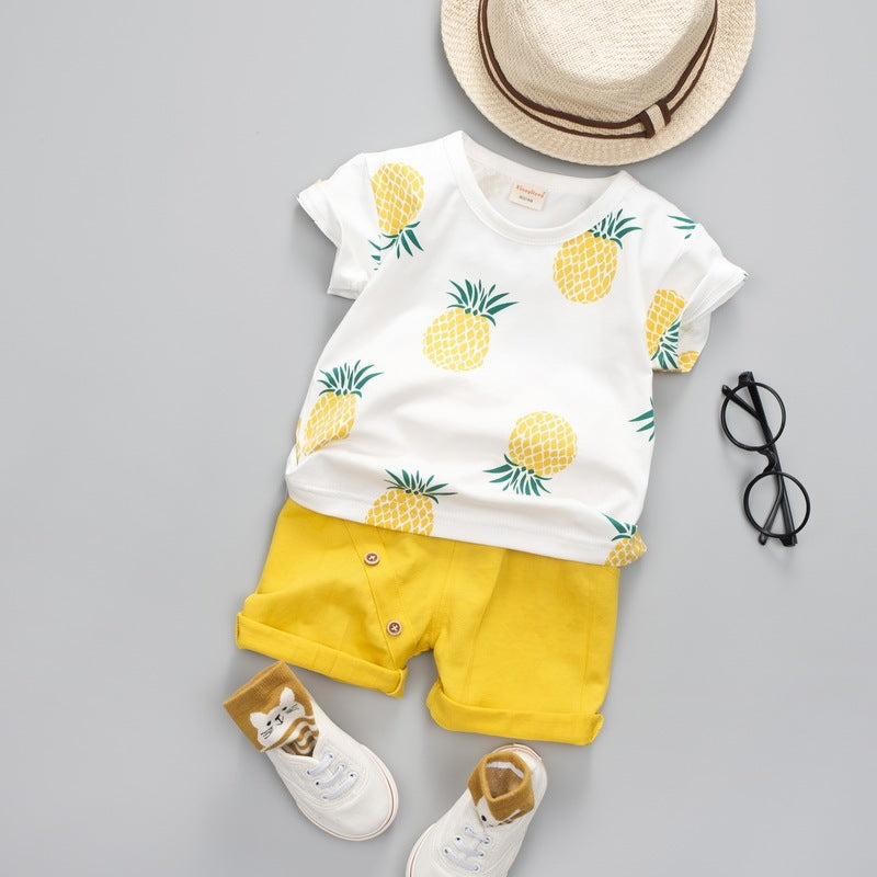 Handsome Short Sleeve Western Style Two-piece Suit