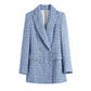 Women's Spring And Summer New Style Plaid Texture Blazer 1175