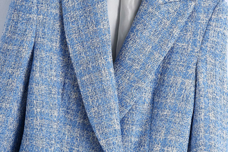 Women's Spring And Summer New Style Plaid Texture Blazer 1175