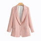 Loose Plaid Pink Small Suit Fashion Jacket