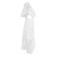 Robe mi-longue à col rond et manches courtes, nouvelle mode printemps, coutures en dentelle, taille fine