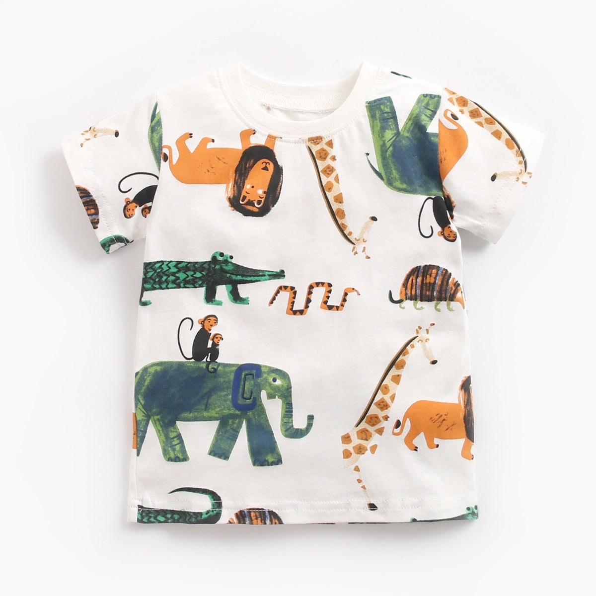 Vêtements pour bébé, vêtements coréens pour enfants, ensemble deux pièces pour bébé garçon, imprimé animal, t-shirt à manches courtes et short, été