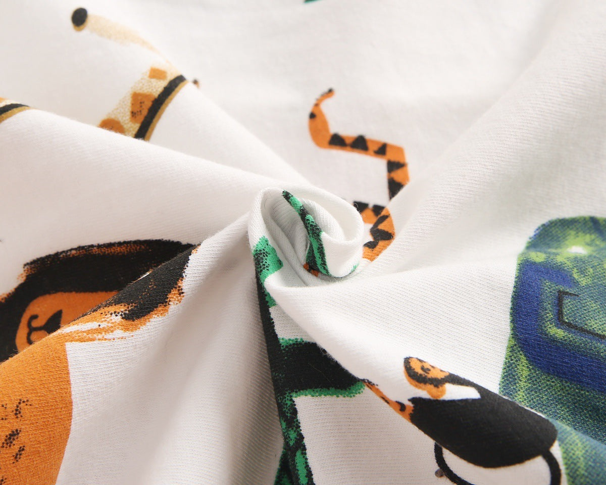 Vêtements pour bébé, vêtements coréens pour enfants, ensemble deux pièces pour bébé garçon, imprimé animal, t-shirt à manches courtes et short, été