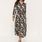 Ladies Fashion Casual Printed Chiffon Long Sleeve Shirt Chiffon Skirt