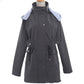 Casual hooded waist coat mid-length ladies trench coat
