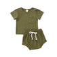 Ensemble 2 pièces pour garçon, chemise et short, pour bébé et enfant, été
