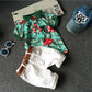 Children'S Cotton Shirt Ripped Shorts Suit