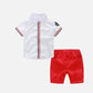 Children'S Cotton Shirt Ripped Shorts Suit
