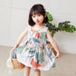 Robe d'été style occidental pour enfants, jupe filet rouge pour petite fille
