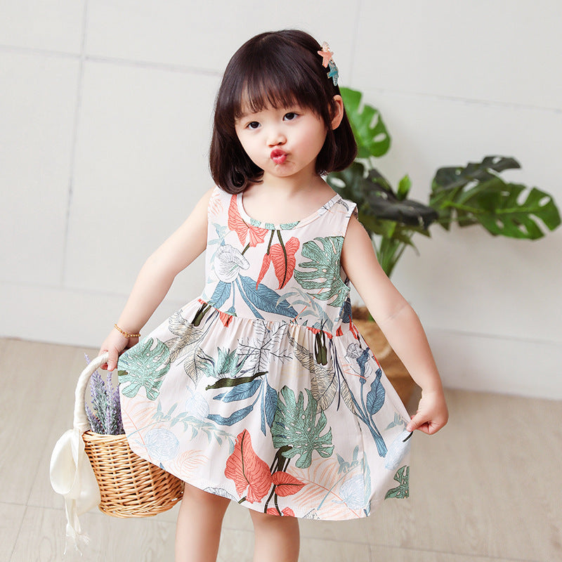Robe d'été style occidental pour enfants, jupe filet rouge pour petite fille