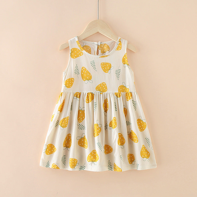 Robe d'été style occidental pour enfants, jupe filet rouge pour petite fille