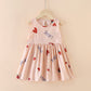 Robe d'été style occidental pour enfants, jupe filet rouge pour petite fille