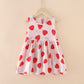Robe d'été style occidental pour enfants, jupe filet rouge pour petite fille