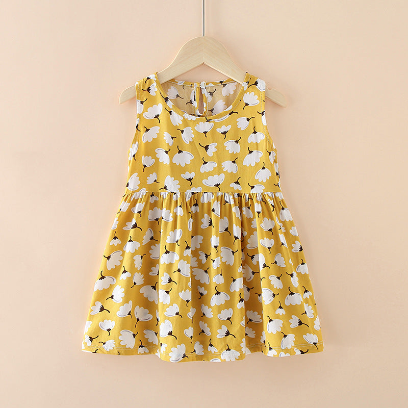 Robe d'été style occidental pour enfants, jupe filet rouge pour petite fille