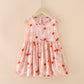 Robe d'été style occidental pour enfants, jupe filet rouge pour petite fille