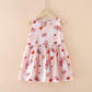 Robe d'été style occidental pour enfants, jupe filet rouge pour petite fille