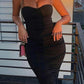 JillPeri Robe mi-longue sexy sans manches à col bas, froncée et extensible, tenue de tous les jours, style Kardashian, moulante, soirée, club, longue
