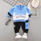 Nouveau costume pour enfants printemps et automne coréen hommes et femmes enfants sport lettre costume couture manches longues deux pièces costume marée