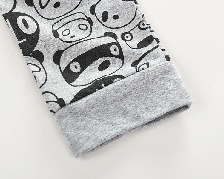 Autumn New Boys Cotton Letter T-shirt Long Sleeve Two-Piece Set