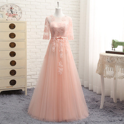 New Spring And Autumn Wedding Mid-Length Banquet Evening Dress