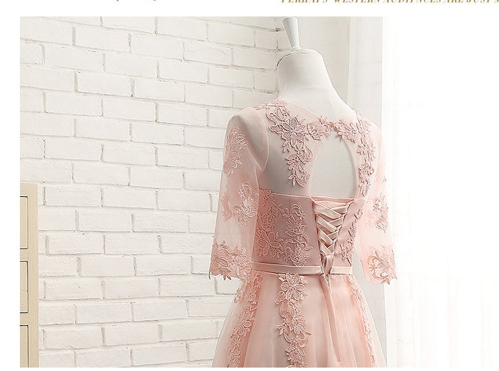 New Spring And Autumn Wedding Mid-Length Banquet Evening Dress
