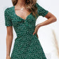 Fashion Women's Printed V-Neck Short Sleeve Dress