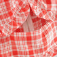 Retro Checkered Wood Ear Cutout Camisole