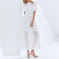 Lace Perspective High Waist Slim Sleeveless Long Dress