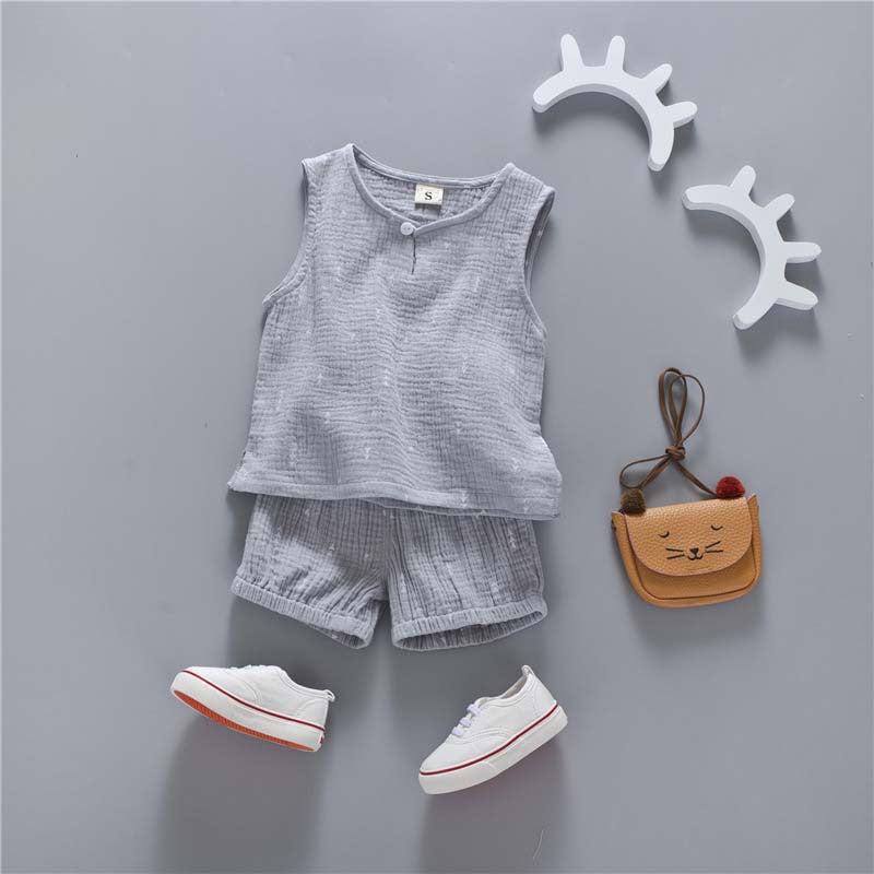 Lightweight Sweat-absorbent Pajamas For Kids Children's Sleeveless Cotton Gauze Vest