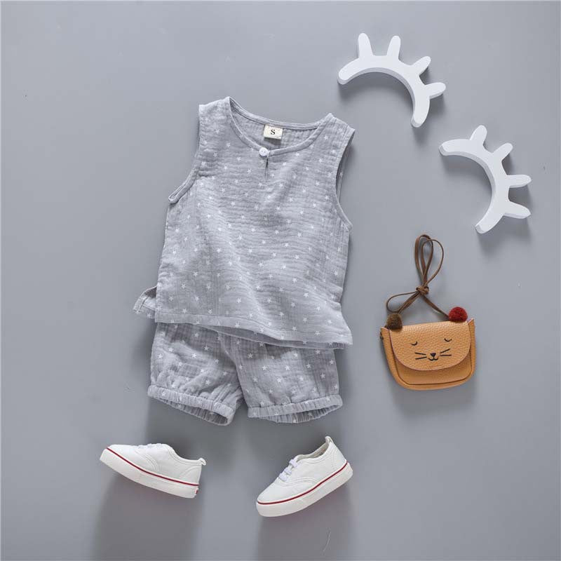 Lightweight Sweat-absorbent Pajamas For Kids Children's Sleeveless Cotton Gauze Vest