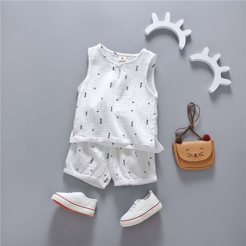 Lightweight Sweat-absorbent Pajamas For Kids Children's Sleeveless Cotton Gauze Vest