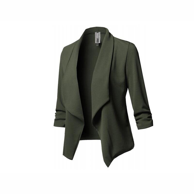 Pure Color Casual Cardigan Women's Small Suit