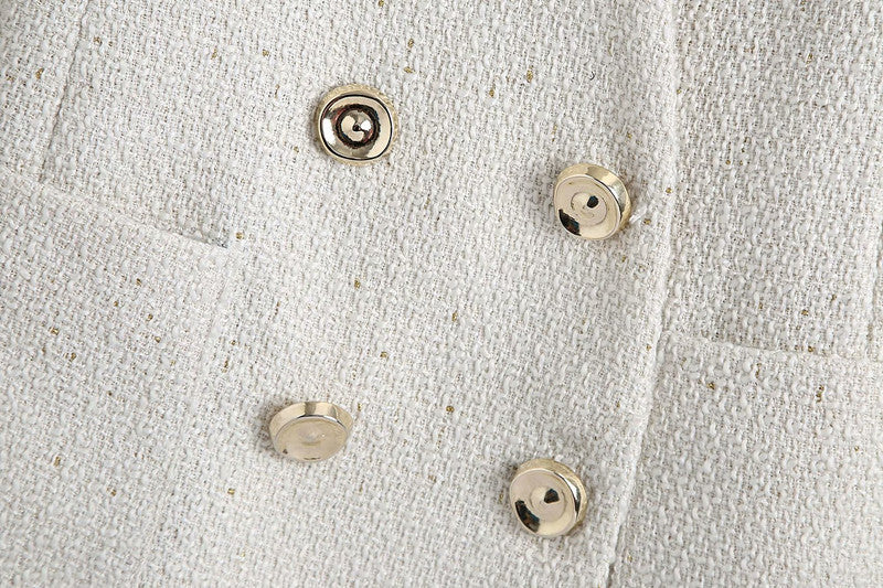 European And American Women'S Clothing Wholesale Gold Button Texture Coat