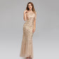 Large Size Evening Dress Trade Pearl Mesh Fishtail