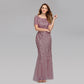 Large Size Evening Dress Trade Pearl Mesh Fishtail