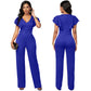 Casual Fashion Long-sleeved V-neck Women's Jumpsuit