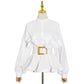 Korean Version Of Irregular Waist Lace Pleated Blouse Women's Blouse