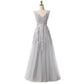 Robe de soirée longue dos nu sexy SSYFashion, robe de soirée élégante en dentelle verte à col en V pour la mariée